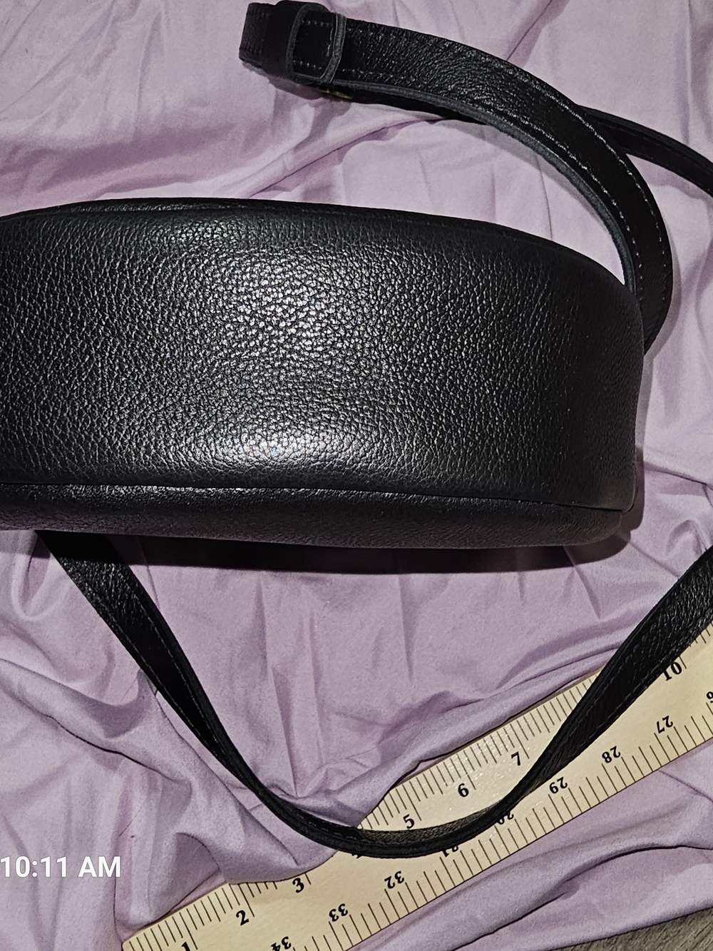 Portland Leather Black Pebble Circle Bag - Picture 4 of 7